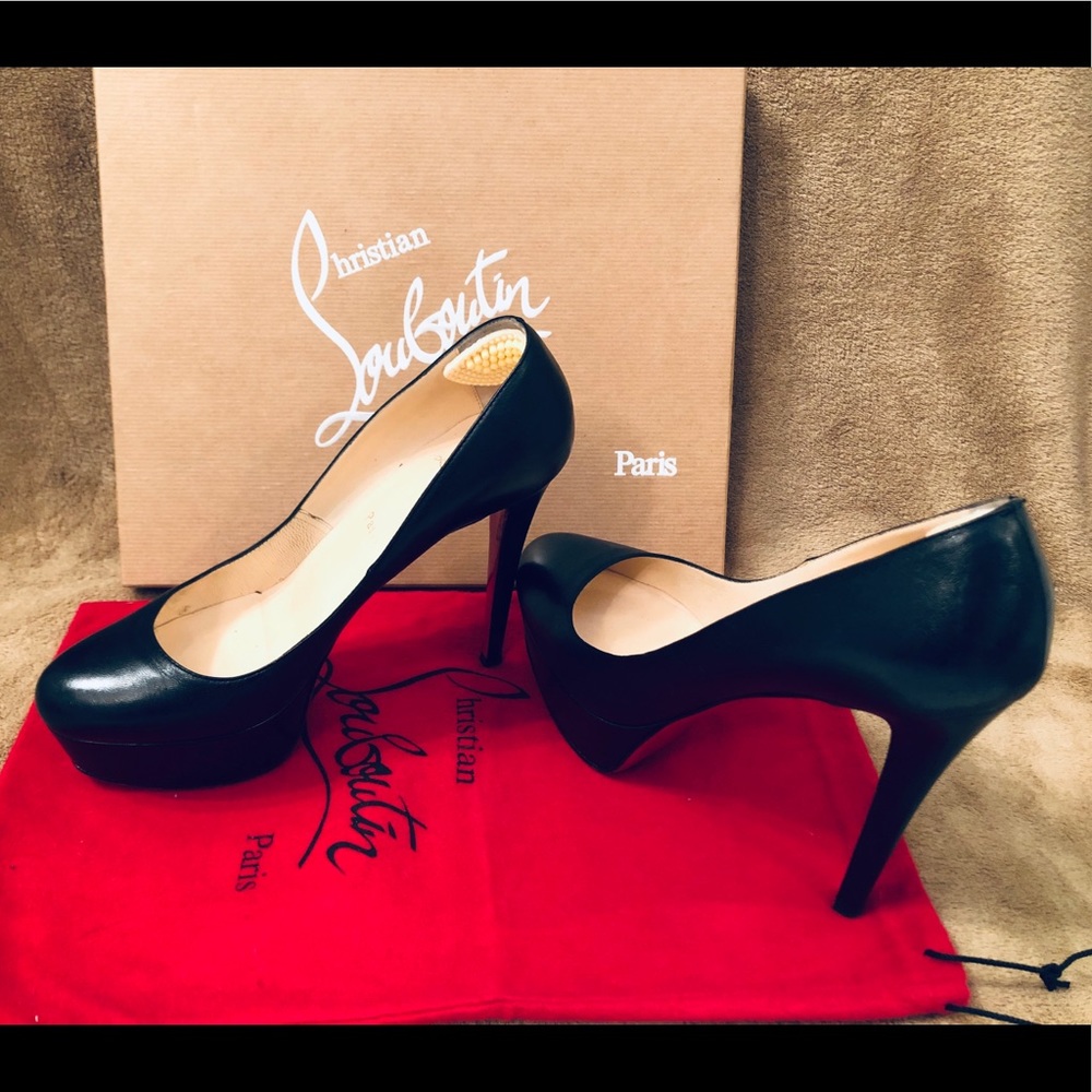 Christian Louboutin Black Leather Bianca Heels